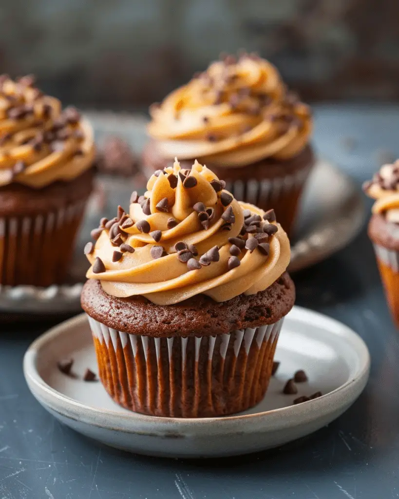 Banana Cupcakes with Chocolate Peanut Butter Frosting