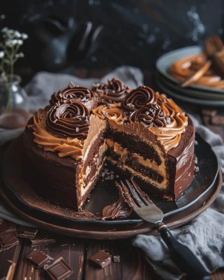 Chocolade Rolcake met Karamel en Pinda’s