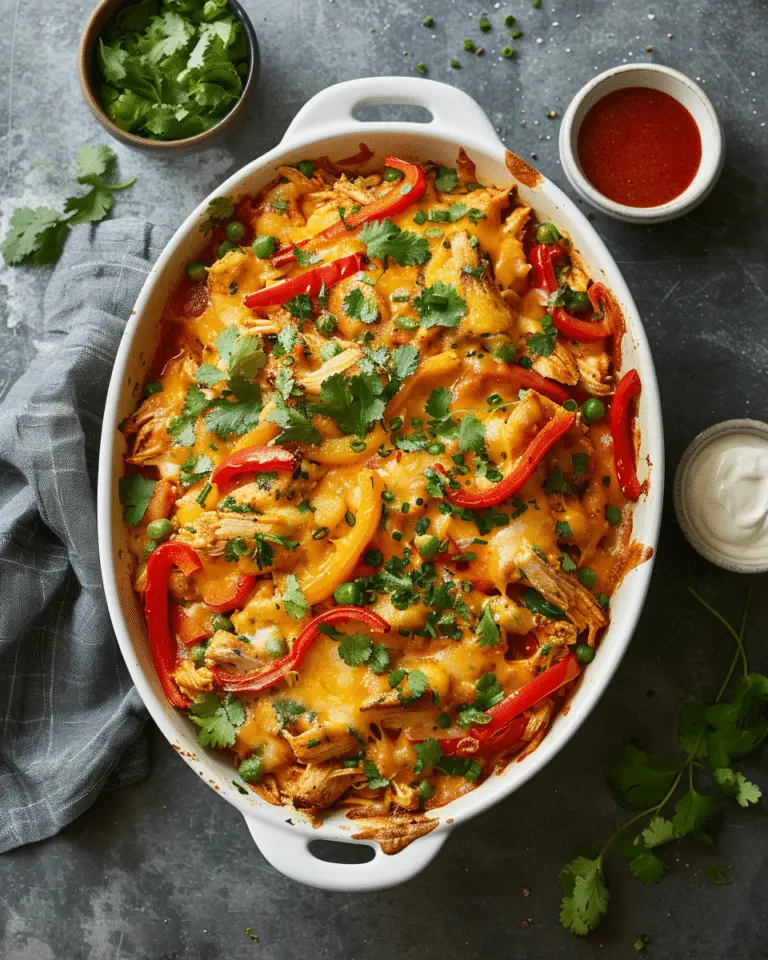 The Best  Chicken Fajita Casserole