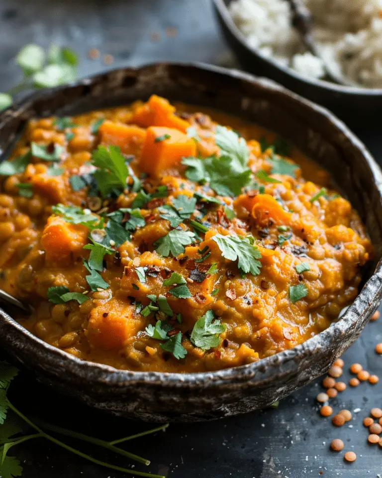 Creamy Sweet Potato Red Lentil Curry