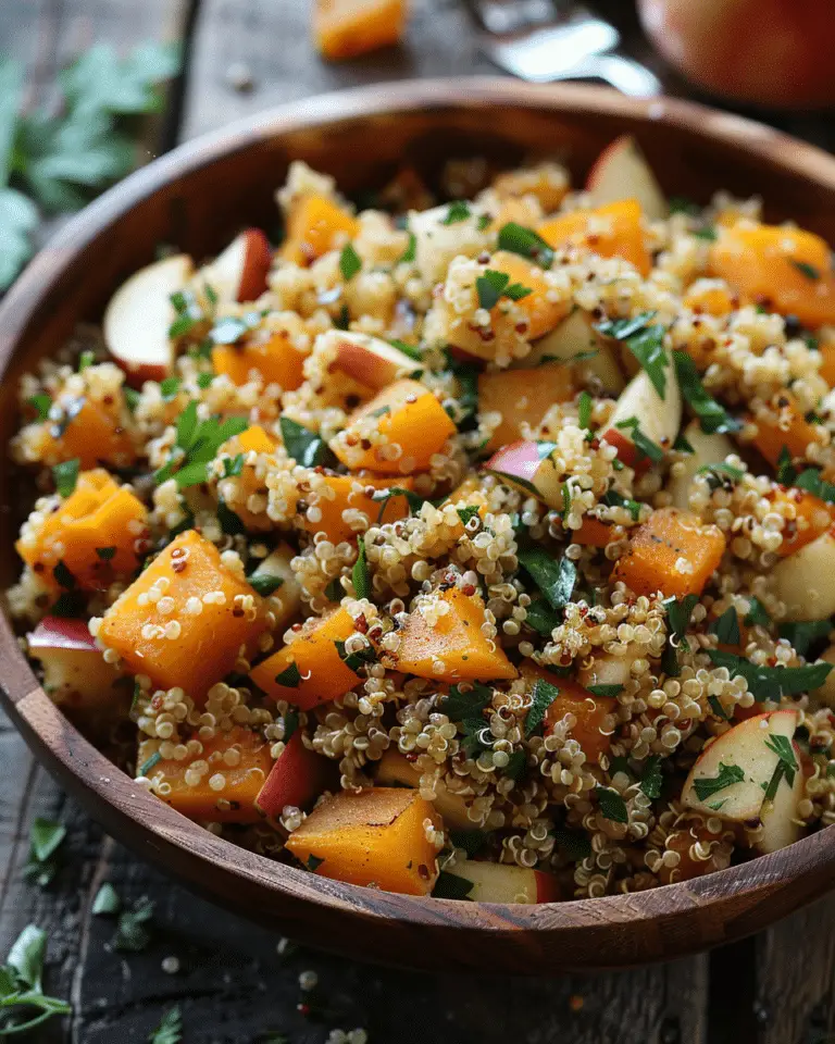 Fall Quinoa Salad with Butternut Squash and Apples