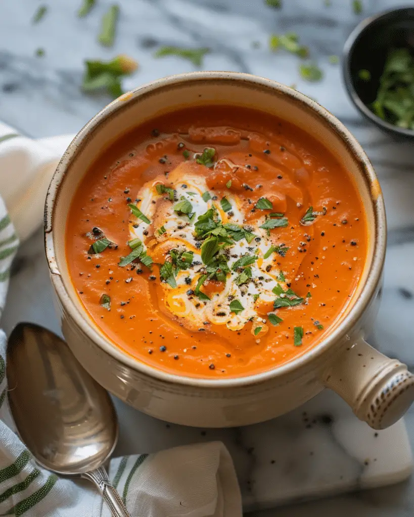 Spicy Roasted Red Pepper Soup