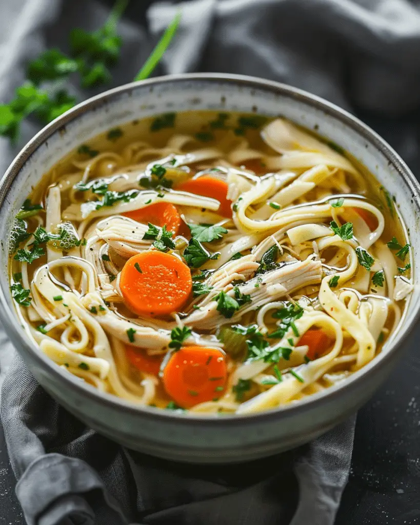 Aromatic Ginger Garlic Chicken Noodle Soup