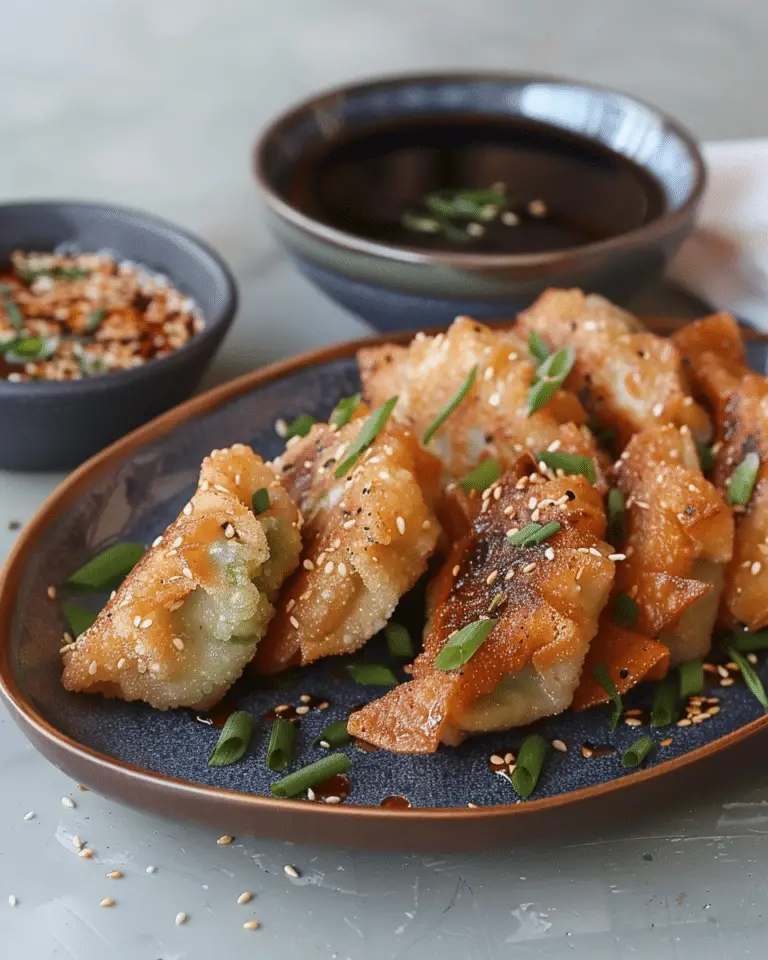 Crispy Cabbage Dumplings with Soy Dipping Sauce