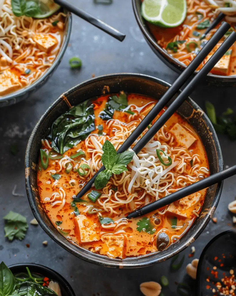 Easy Vegan Thai Red Curry Ramen