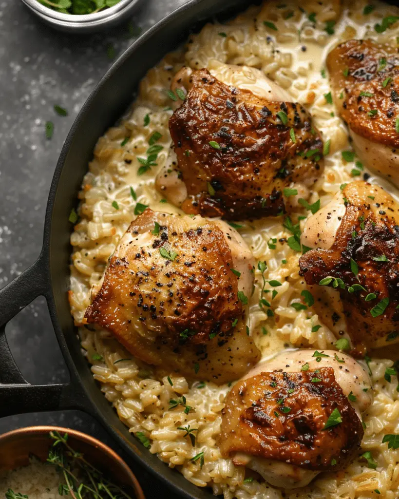 One-Pan Creamy Parmesan Chicken and Rice