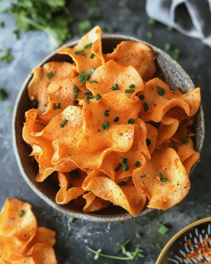 Air Fryer Buffalo Pasta Chips