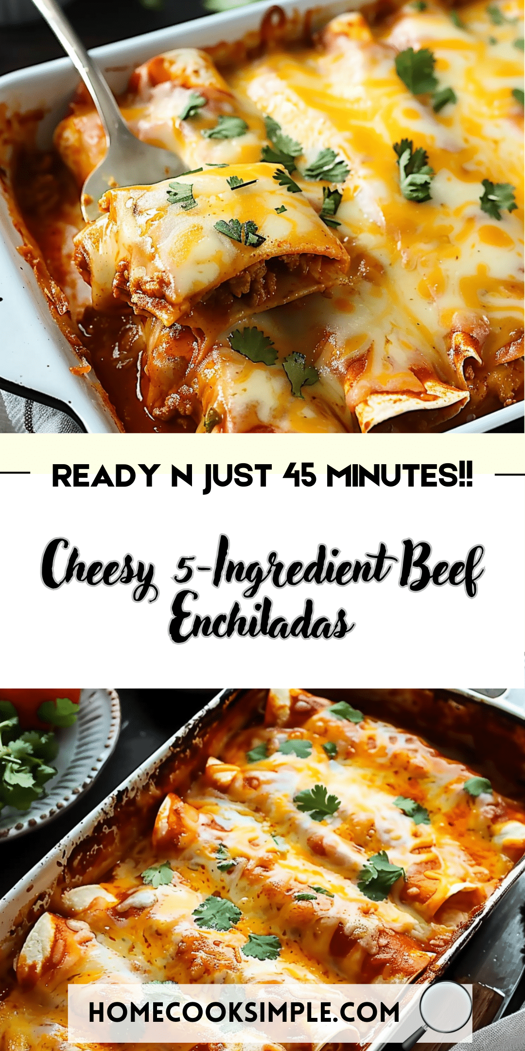 Cheesy 5-Ingredient Beef Enchiladas - Home Cook Simple