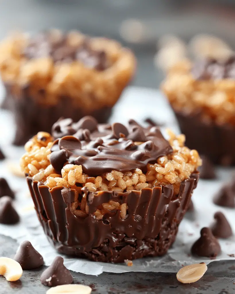Chocolate Peanut Butter Rice Krispie Cups