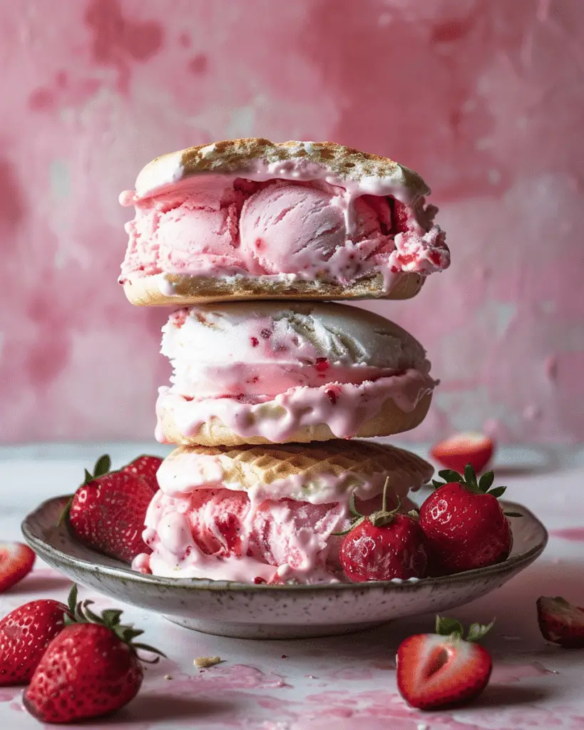 Strawberry Ice Cream Sandwiches