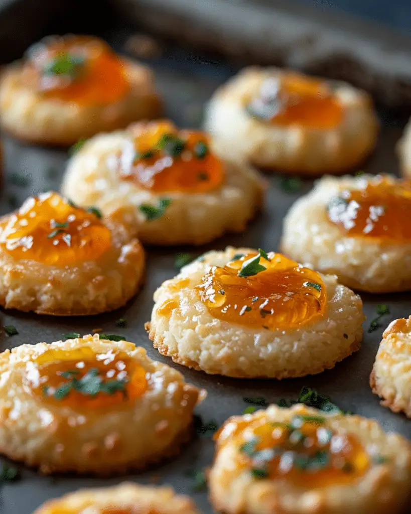 Cheesy Thumbprint Appetizers with Hot Pepper Jelly