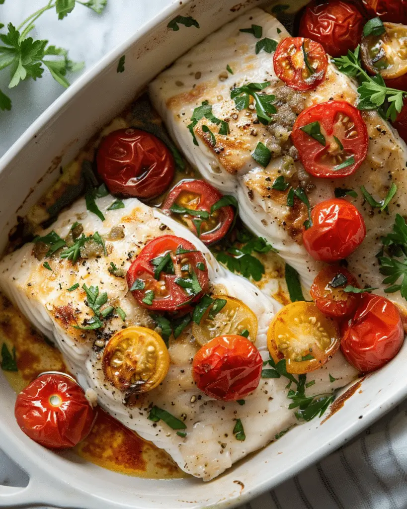 Psari Plaki (Greek Baked Fish with Tomatoes and Herbs)