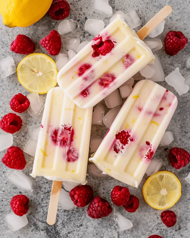 3‑Ingredient Keto Lemon Raspberry Popsicles