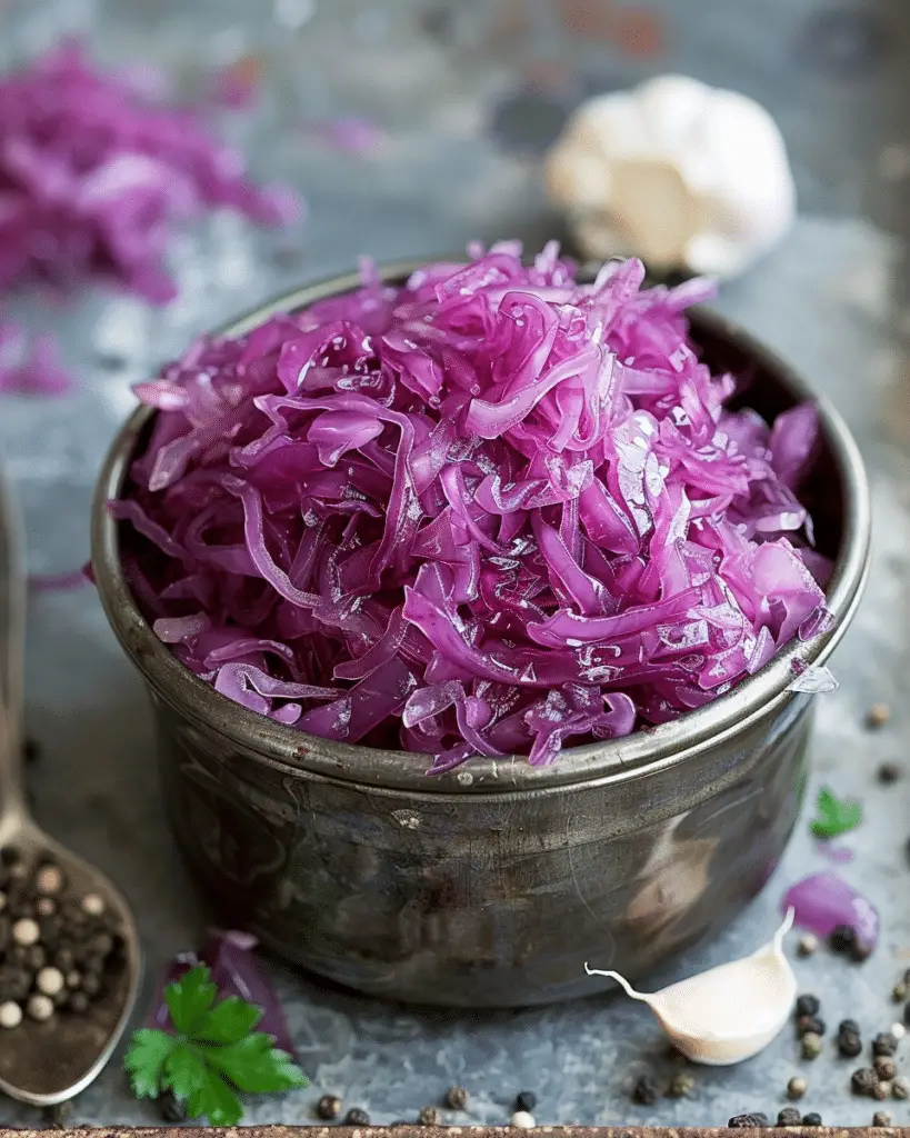 Red Cabbage Sauerkraut (Fermented Red Cabbage)