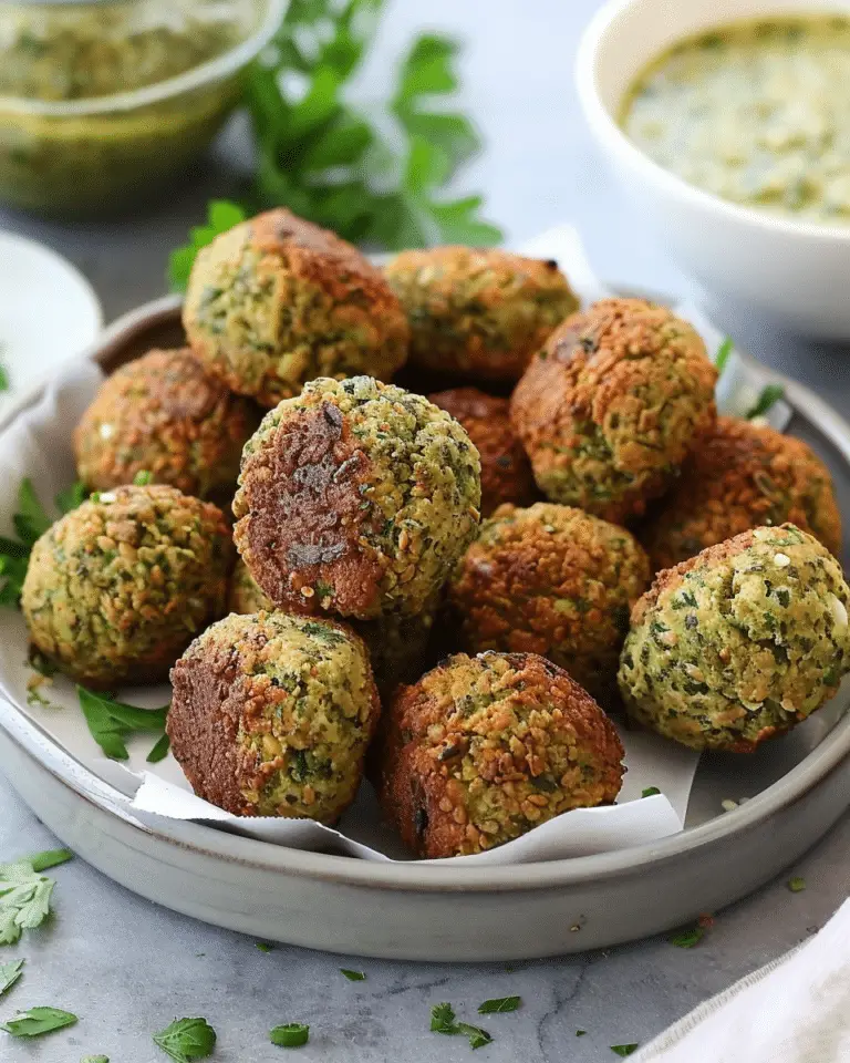 Air Fryer Falafel Bites with Pesto Dipping Sauce