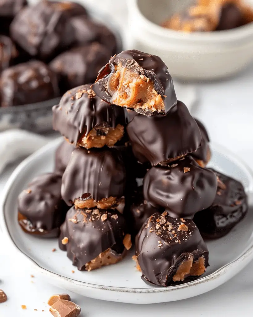 Stuffed Dates with Peanut Butter & Chocolate