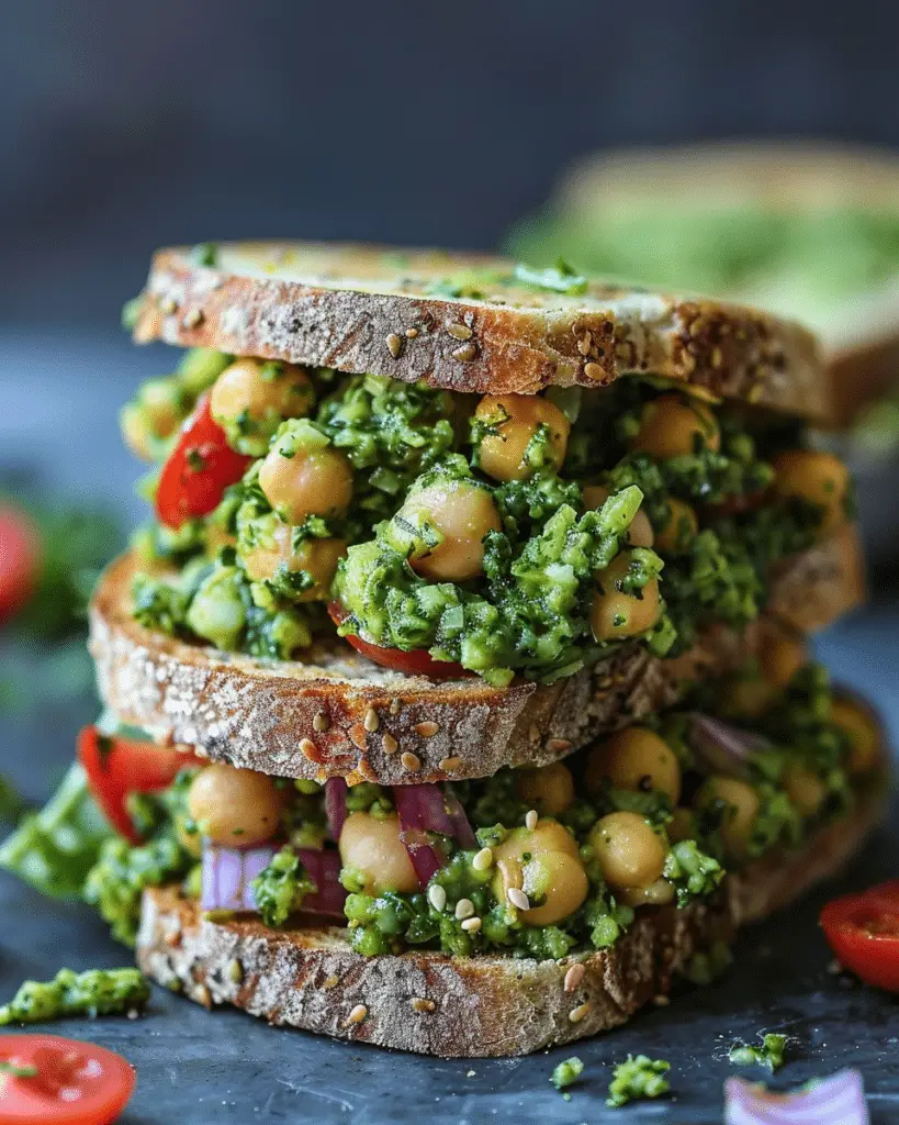 Pesto Chickpea Salad Sandwiches