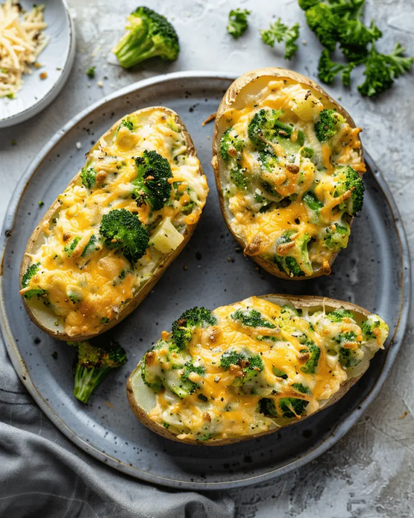 Broccoli and Cheddar Twice-Baked Potatoes