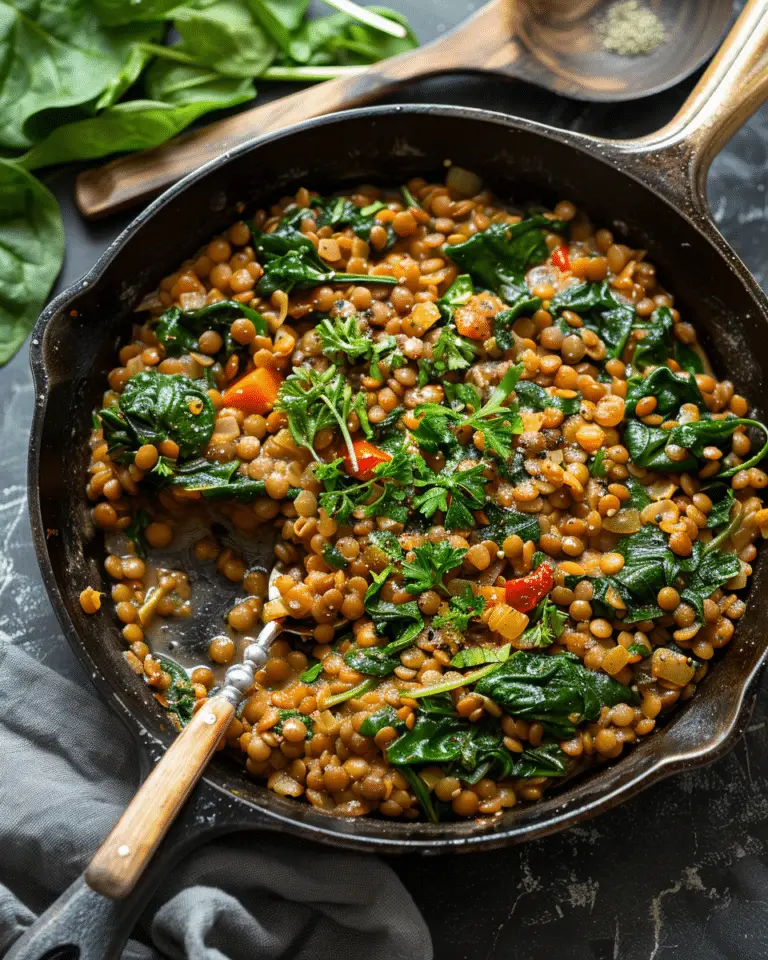 Lentil & Spinach Skillet