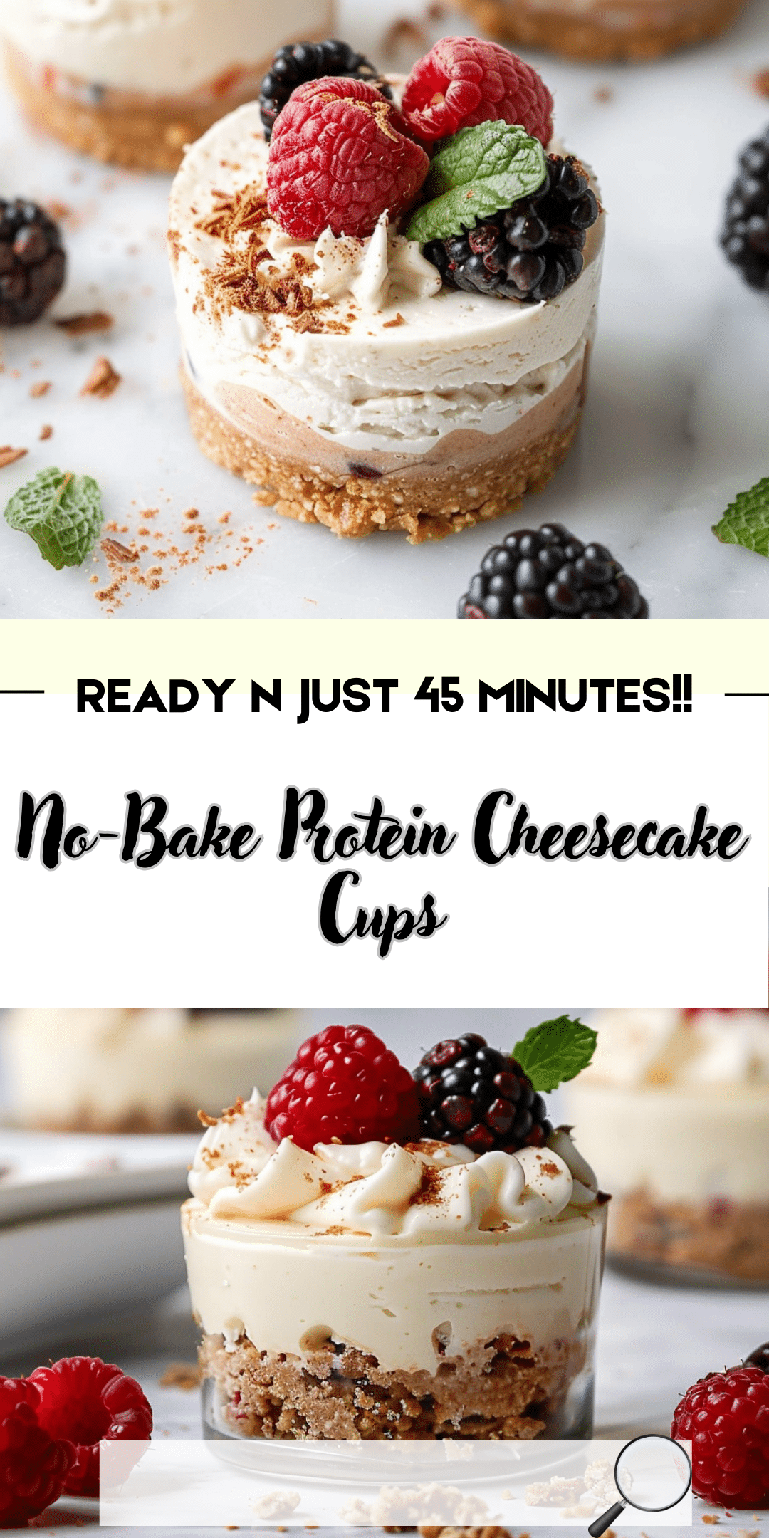 No-Bake Protein Cheesecake Cups - Home Cook Simple