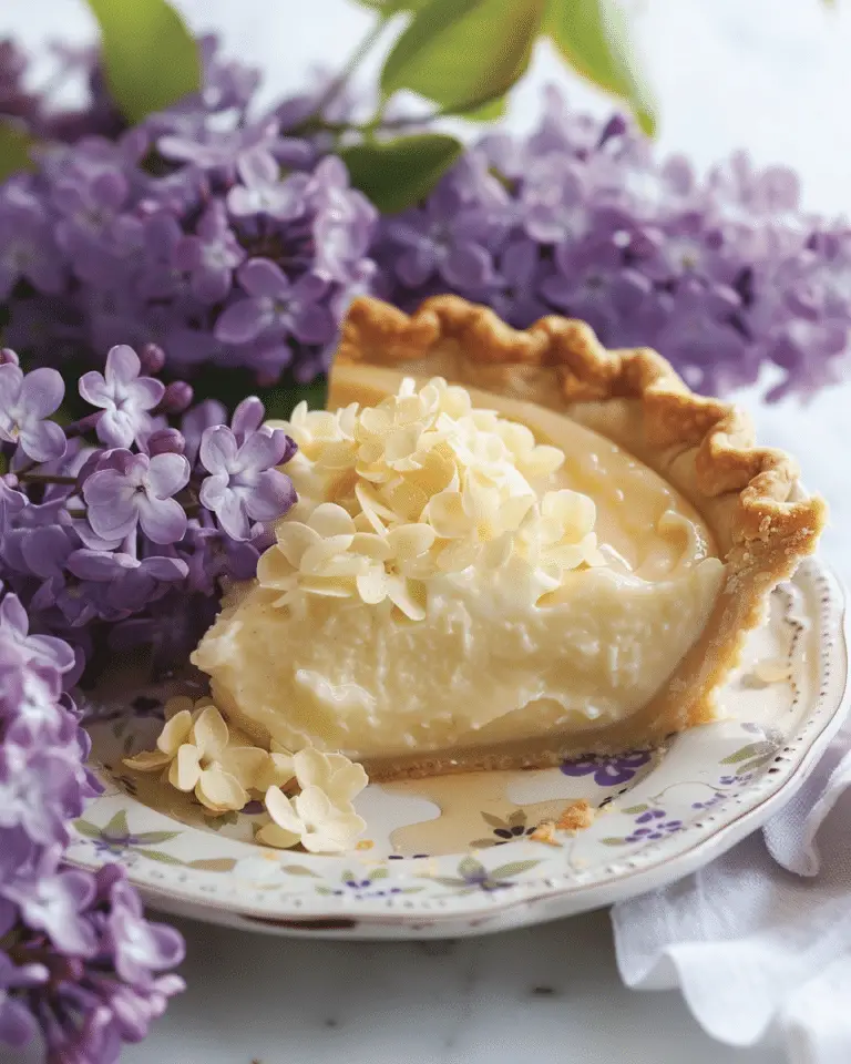 Lilac Honey Custard Pie