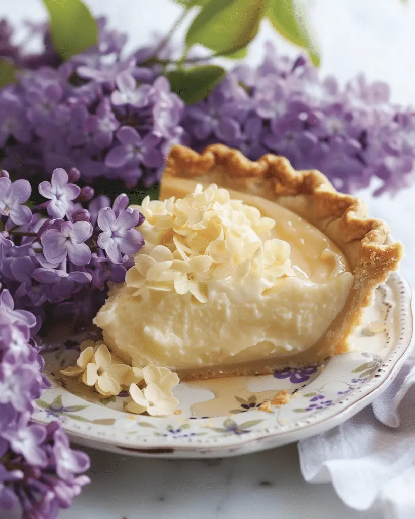 Lilac Honey Custard Pie