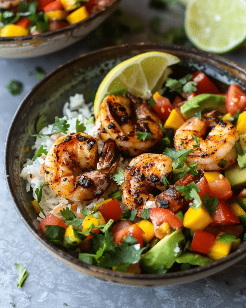 Blackened Shrimp and Mango Salsa Bowls