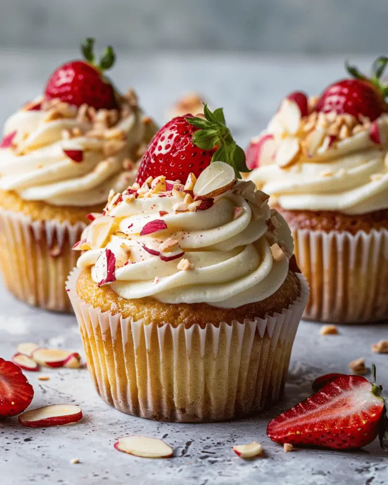 Strawberry-Almond Cupcakes