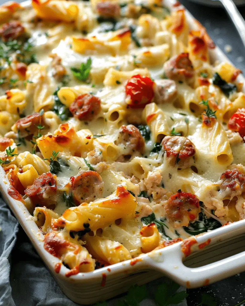 Sausage and Spinach Pasta Bake