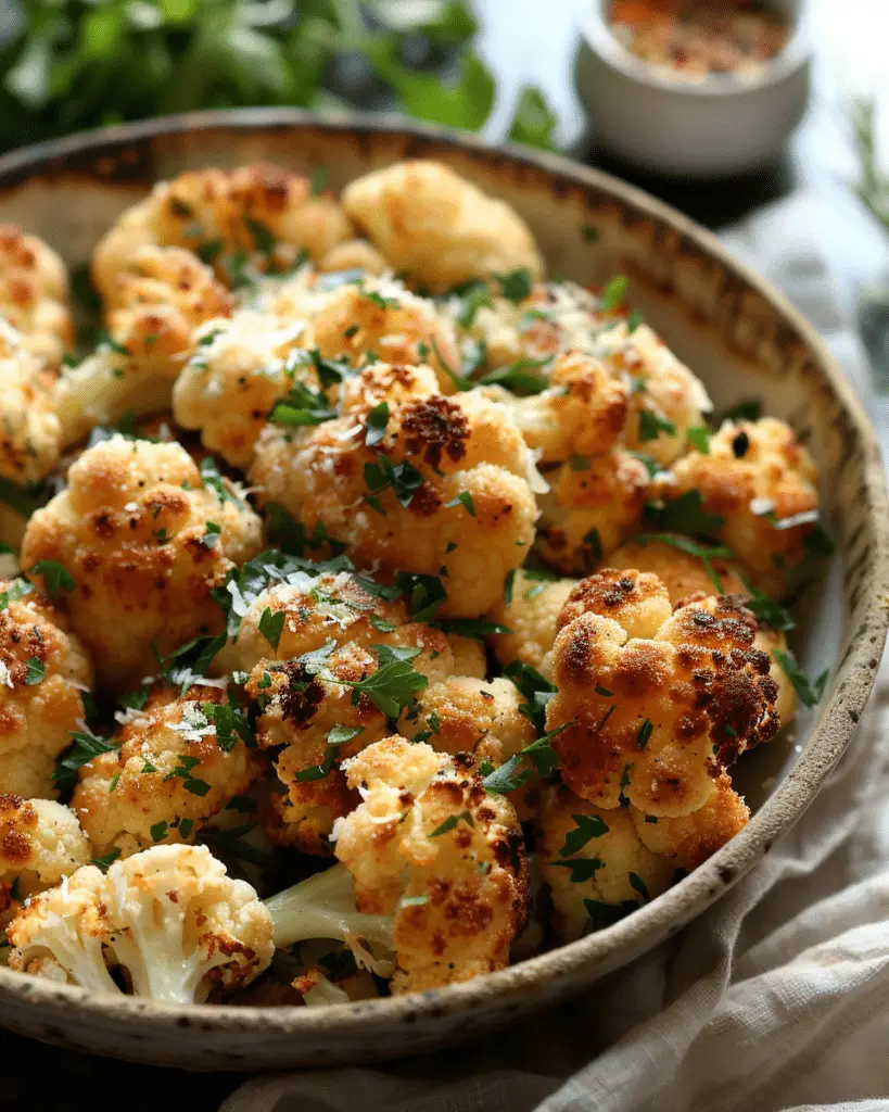Crispy Parmesan Roasted Cauliflower