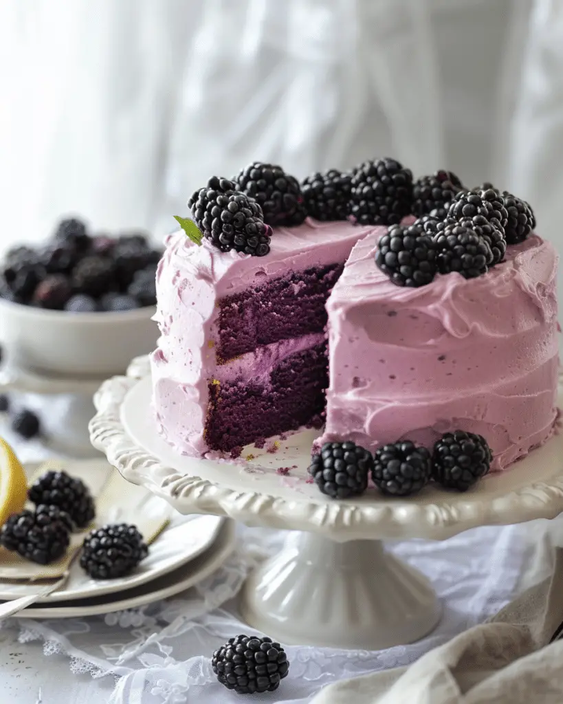 Blackberry Lemon Cake with Blackberry Frosting
