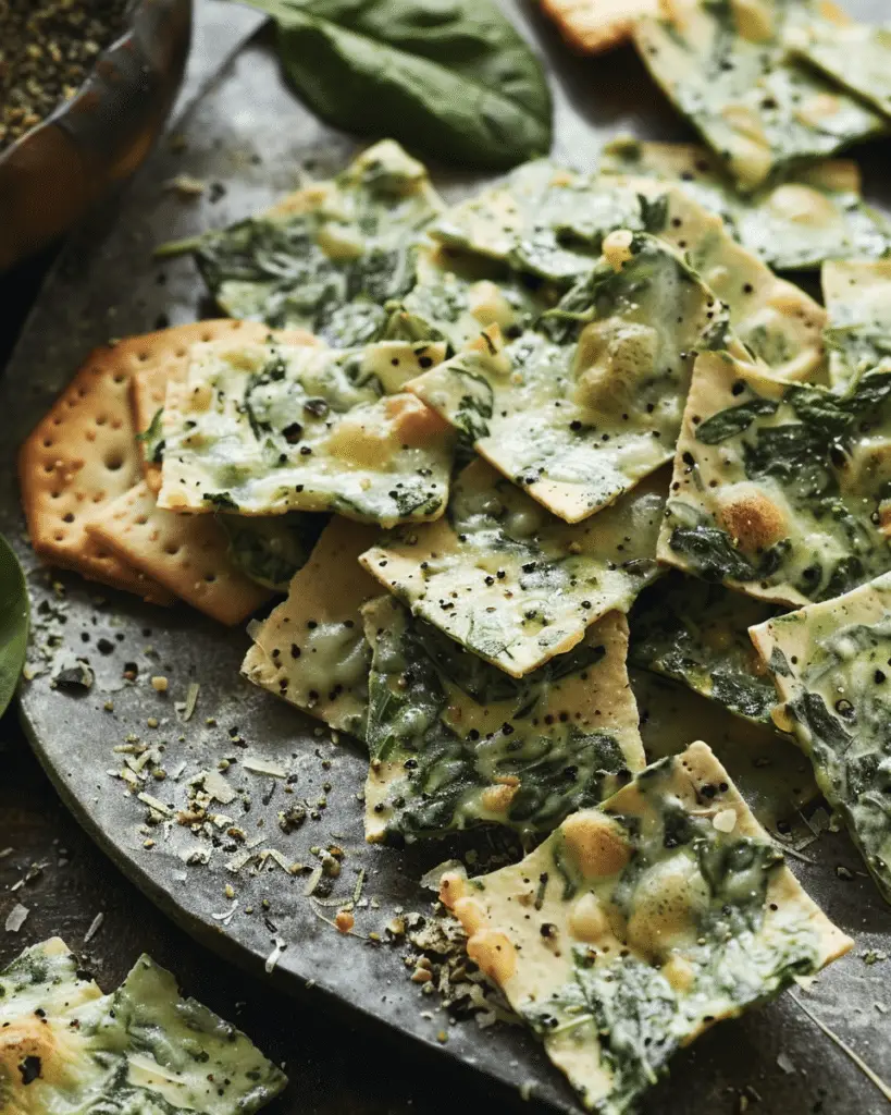 Spinach Dip Cheese Crisps