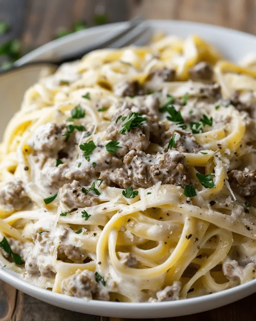 Ground Beef Alfredo