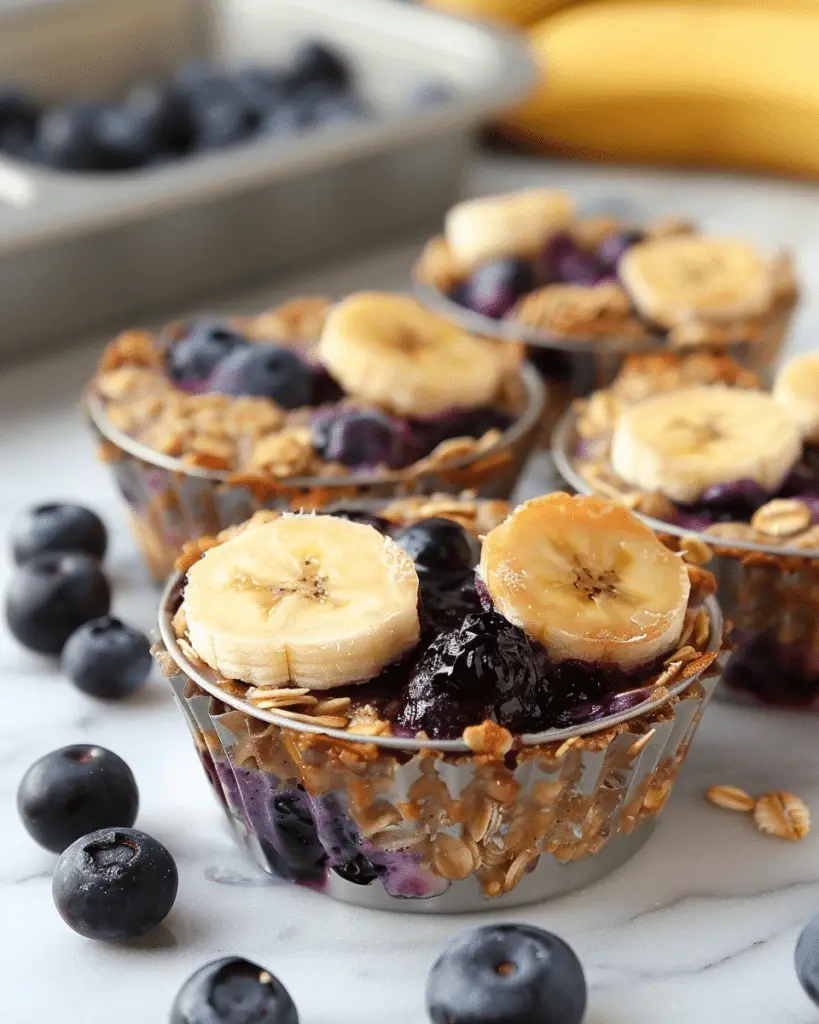 Blueberry Banana Baked Oatmeal Cups