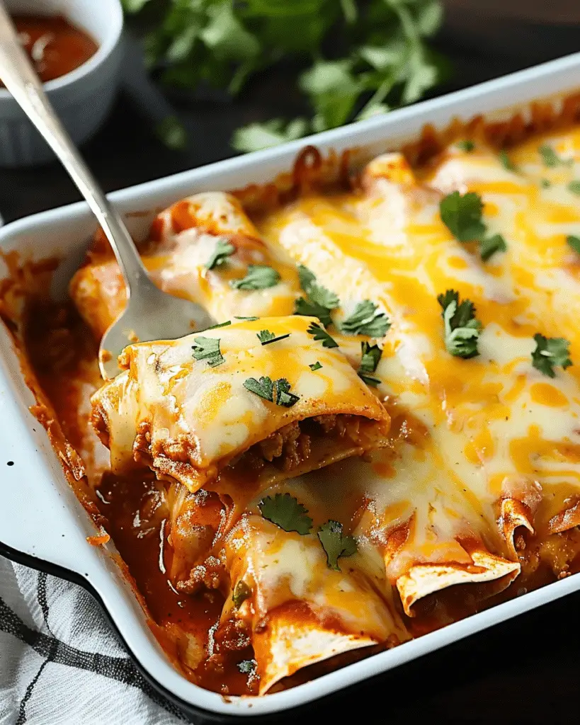 Cheesy 5-Ingredient Beef Enchiladas