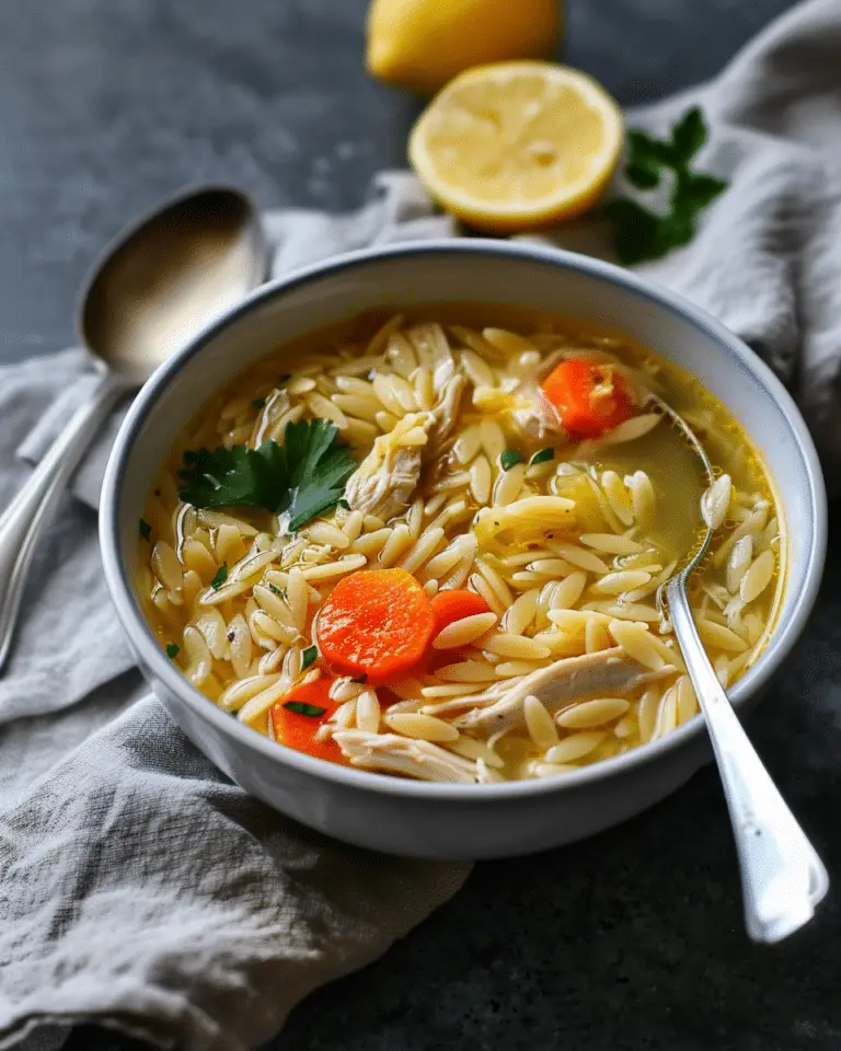 Lemon Chicken Orzo Soup
