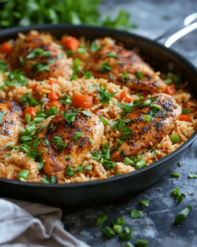 One Pan Ranch Cheddar Chicken and Rice