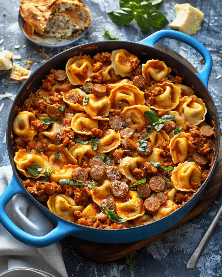 One Pot Spicy Sausage Tortellini