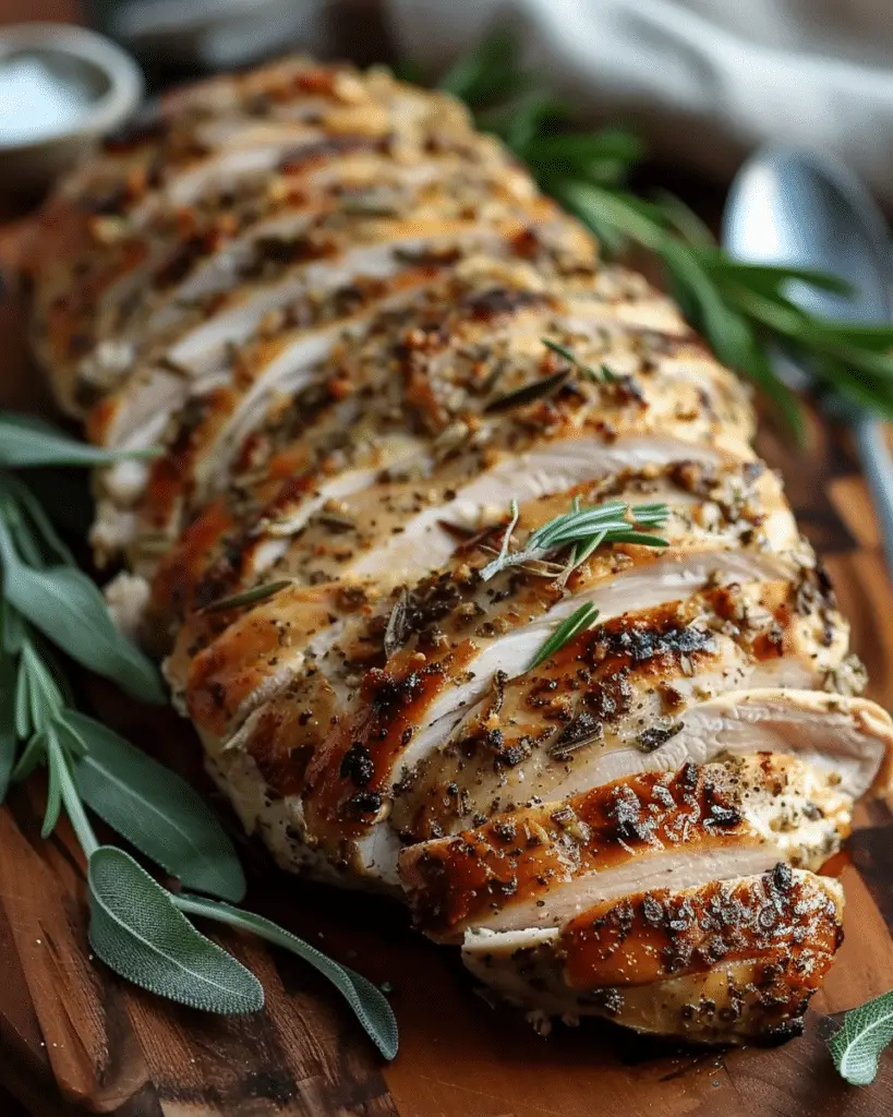 Sage Garlic Butter Slow Cooker Turkey Breast