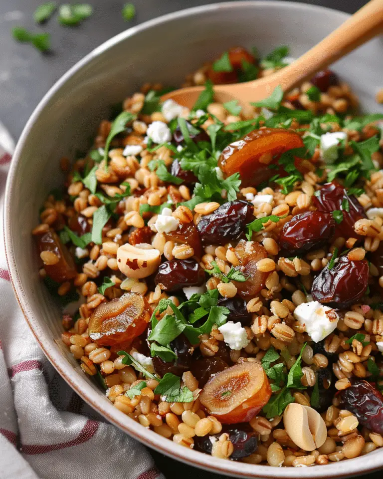 Winter Wheat Berry Salad with Warm Dates and Apple Cider Vinaigrette