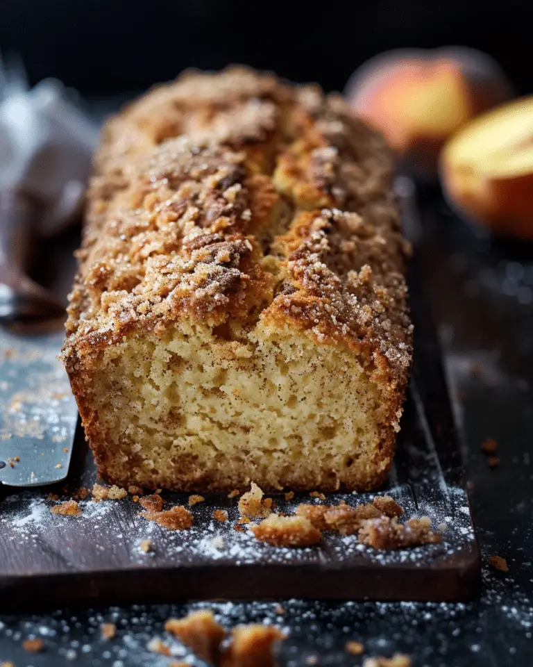 Cinnamon Peach Muffin Bread