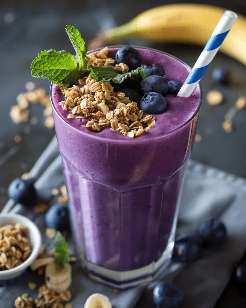 Peanut Butter Blueberry Banana Smoothie