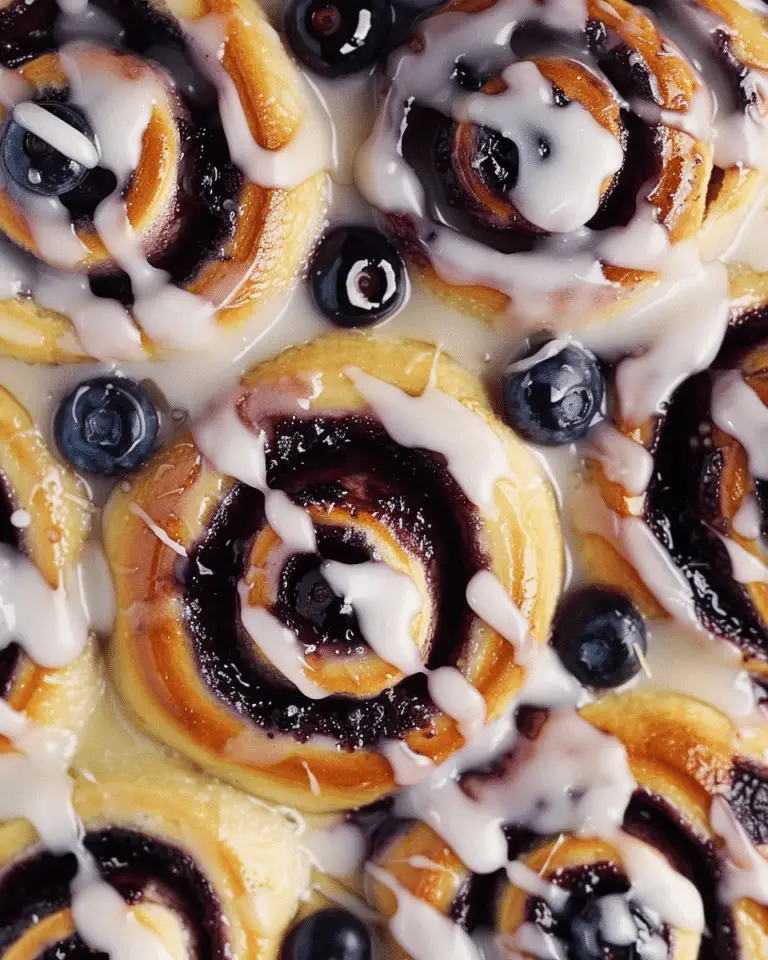 Blueberry Cinnamon Rolls with Maple Icing