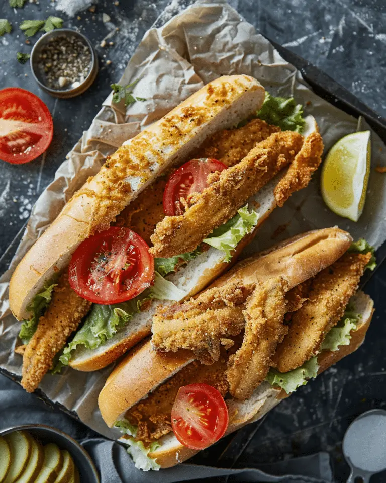 Crispy Baked Catfish Po’boy