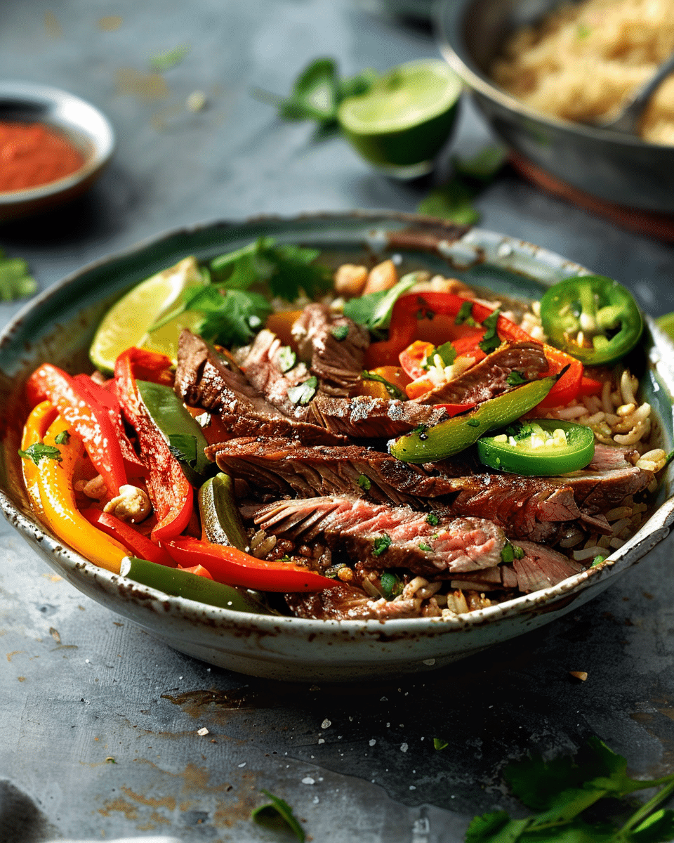 High Protein Steak Fajita Bowl