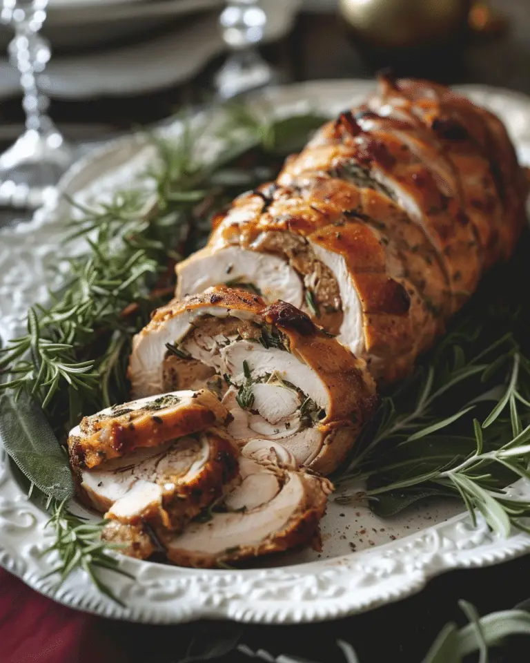 Slow Roasted Turkey Roulade (Sage and Rosemary Turkey Roll)