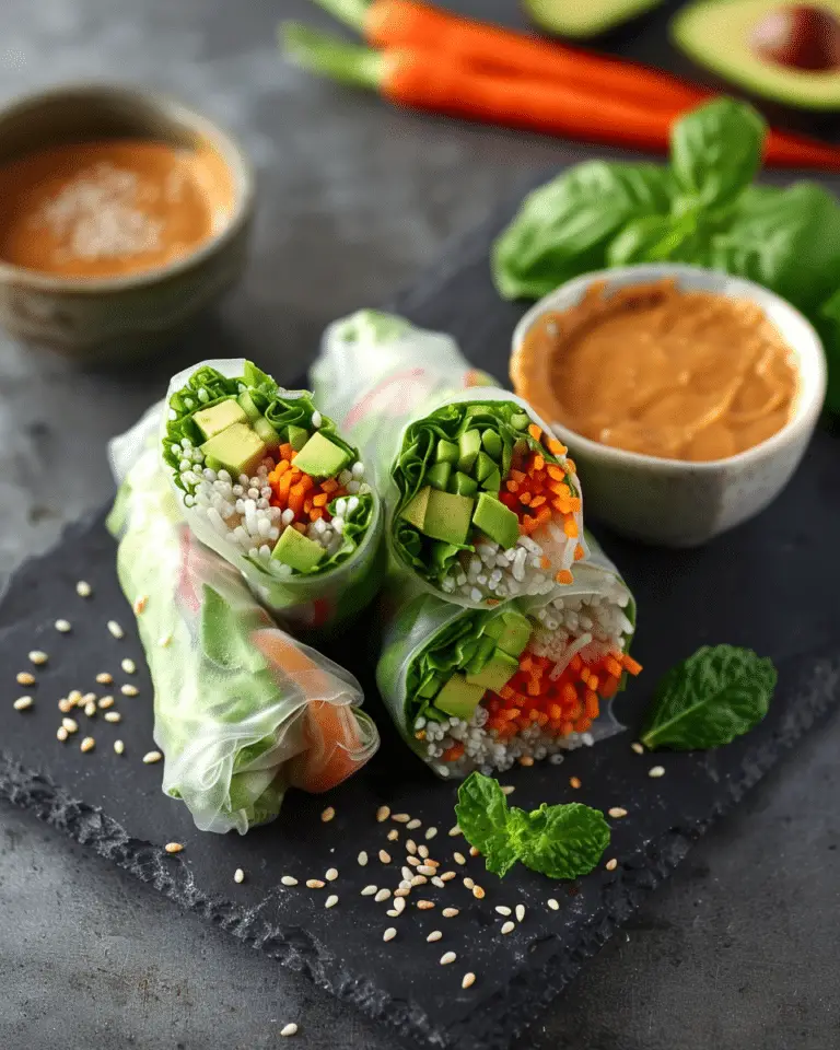 Avocado Spring Rolls with Zesty Thai Peanut Sauce