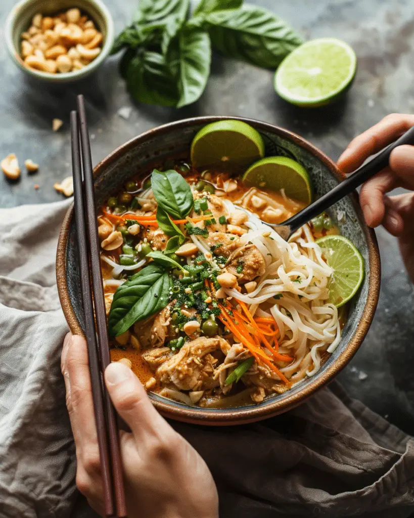 Thai Peanut Chicken Noodle Bowls