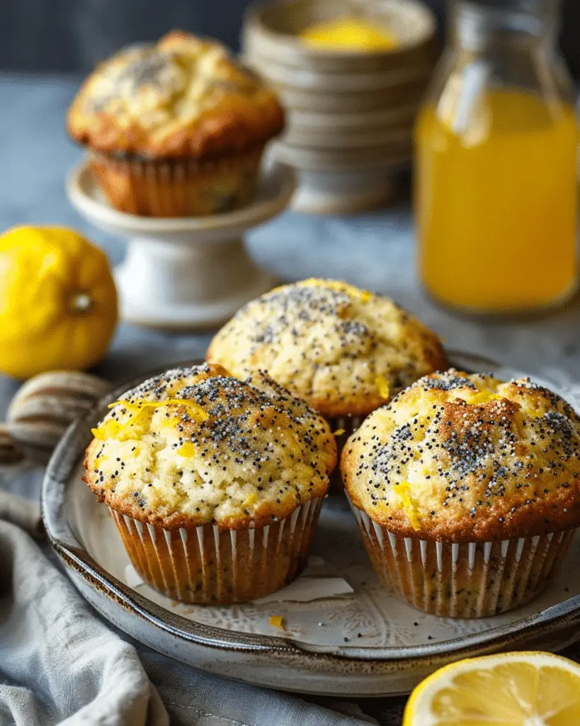 Fluffy and Citrusy Vegan Lemon Poppyseed Muffins