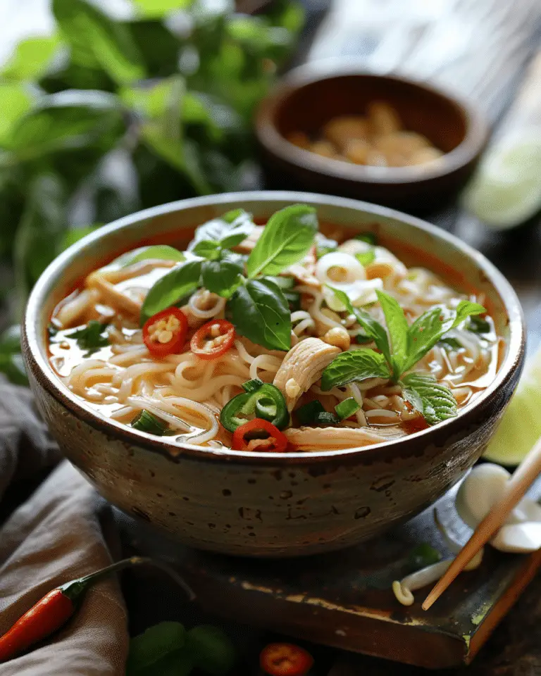 Thai-Inspired Chicken & Rice Noodle Soup